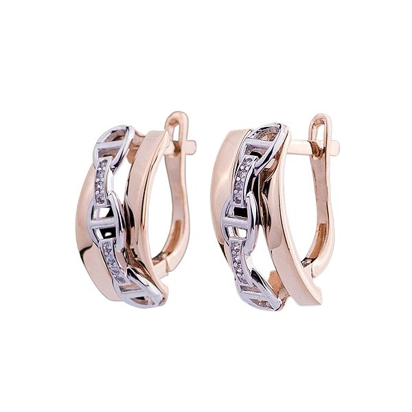 Золотые серьги с куб. циркониями