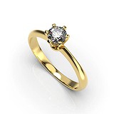 Золотое кольцо с бриллиантом, 1768354
