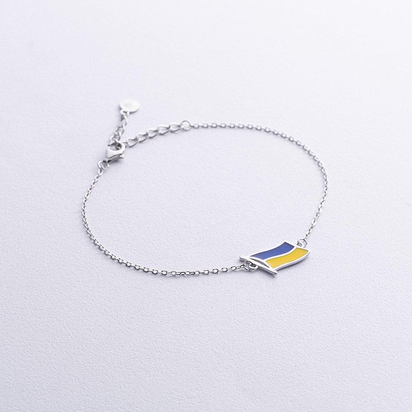 Жіночий срібний браслет з емаллю