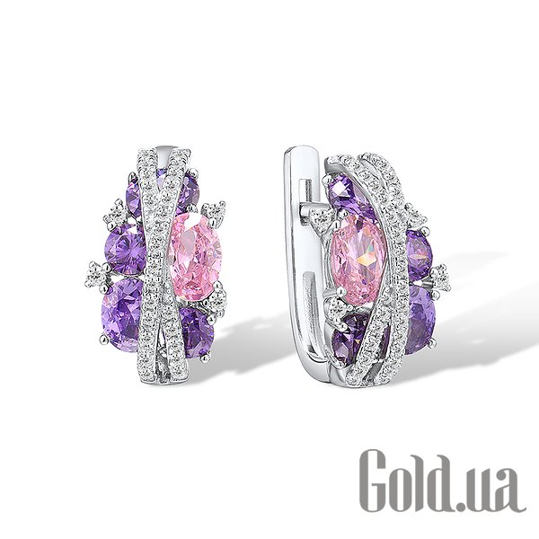 

Серьги Lurie Jewelry, Серебряные серьги с куб.циркониями и аметистами