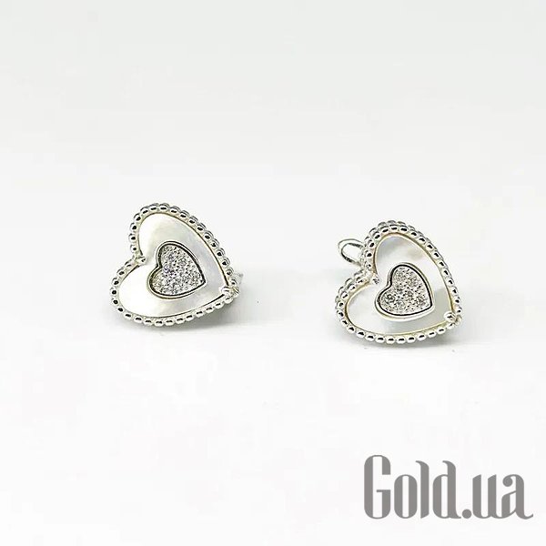 

Серьги Silvex925, Серебряные серьги с куб. циркониями и перламутром