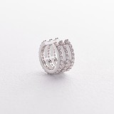 Серебряная одиночная каффа с куб. циркониями