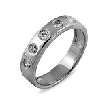 Золотое обручальное кольцо с бриллиантами, 005026