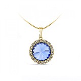 Кулон з ланцюжком з кристалами Swarovski в позолоті, 824994