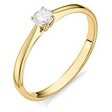 Золотое кольцо с бриллиантом, 1556131