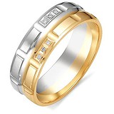 Золотое обручальное кольцо с бриллиантами, 1605539