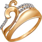 Женское золотое кольцо с куб. циркониями, 1609123