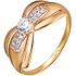 SOKOLOV Женское серебряное кольцо с куб. циркониями в позолоте - фото 1
