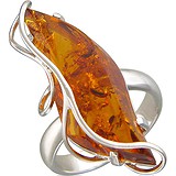 Женское серебряное кольцо с янтарем, 1615779