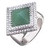 Женское серебряное кольцо с куб. циркониями, синт. рубином и авантюрином - фото 1