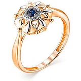 Женское золотое кольцо с сапфиром и бриллиантами, 1667235