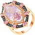 Женское золотое кольцо с аметистом, сапфирами и бриллиантами - фото 1