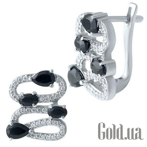 

Серьги Fresh Jewelry, Серебряные серьги с сапфирами и куб. циркониями