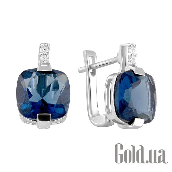 

Серьги Fresh Jewelry, Серебряные серьги с куб. циркониями и синт. танзанитами