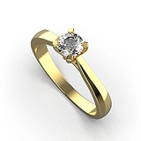 Золотое кольцо с бриллиантом, 1768867
