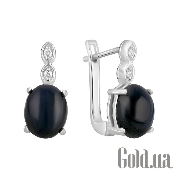 

Серьги Fresh Jewelry, Серебряные серьги с сапфирами и куб. циркониями