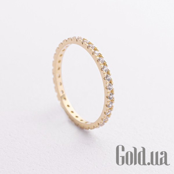 

Обручальное кольцо Украина, Золотое обручальное кольцо с куб. циркониями, 17.5