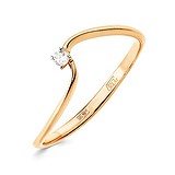 Женское золотое кольцо с бриллиантом, 1512612