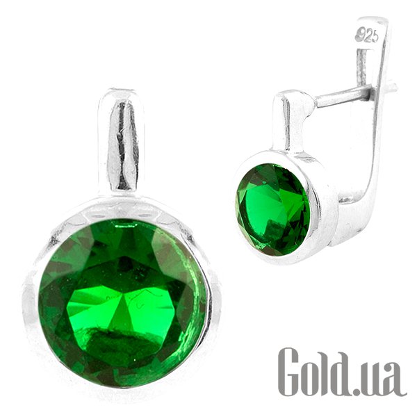 

Серьги Fresh Jewelry, Серебряные серьги с синт. изумрудами