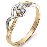 Золотое кольцо с бриллиантами, 1554596