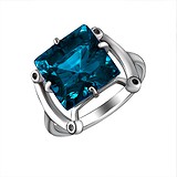 Женское серебряное кольцо с топазом, 1613476