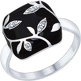 SOKOLOV Женское серебряное кольцо с куб. циркониями и эмалью, 1620900