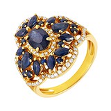 Женское золотое кольцо с бриллиантами и сапфирами, 1668260