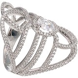 Женское серебряное кольцо с куб. циркониями, 1670308