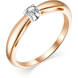 Золотое кольцо с бриллиантом, 1696932