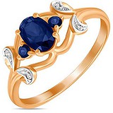 Женское золотое кольцо с бриллиантами и сапфирами, 1704612