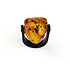 Женское кольцо из каучука с янтарем и серебряным креплением - фото 2