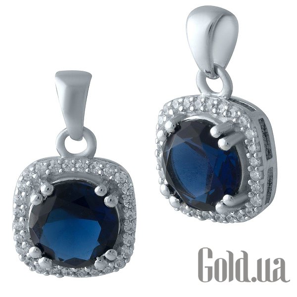 

Женские кулоны Fresh Jewelry, Серебряный кулон с синт. сапфиром и куб. циркониями