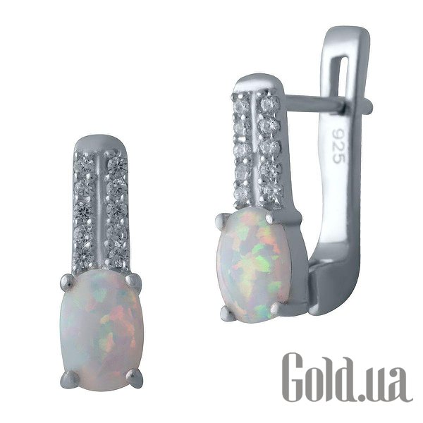 

Серьги Fresh Jewelry, Серебряные серьги с опалами и куб. циркониями