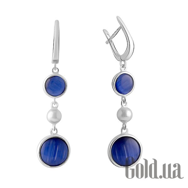 

Серьги с подвесками Fresh Jewelry, Серебряные серьги с кошачьим глазом