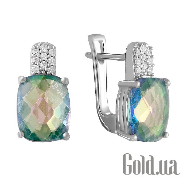 

Серьги Fresh Jewelry, Серебряные серьги с синт. топазами и куб. циркониями