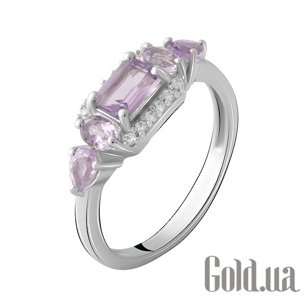 

Женские кольца Fresh Jewelry, Женское серебряное кольцо с куб. циркониями и аметистами, 18
