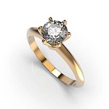 Золотое кольцо с бриллиантом, 1768100