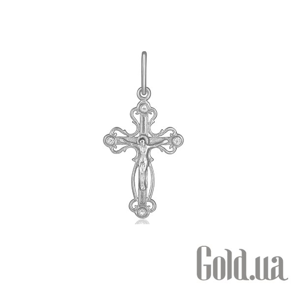 

Кулон-крестик Silvex925, Серебряный кулон с куб. циркониями