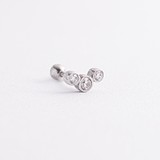 Серебряная одиночная серьга с куб. циркониями