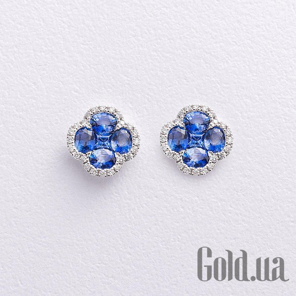 

Серьги-гвоздики Украина, Золотые серьги с бриллиантами и сапфирами