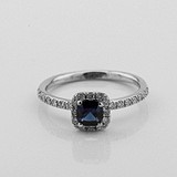 Женское золотое кольцо с бриллиантами и сапфиром, 1795748