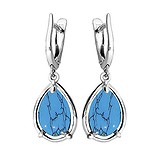 Серебряные серьги с бирюзой, 1541029