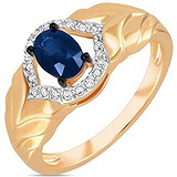 Женское золотое кольцо с бриллиантами и сапфиром, 1701029