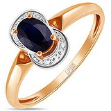 Женское золотое кольцо с бриллиантами и сапфиром, 1704613