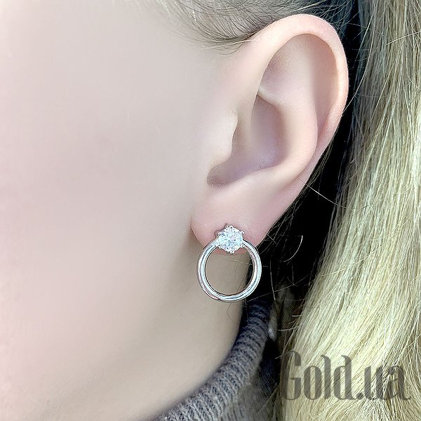Сережки гвоздики Fresh Jewelry Срібні сережки з куб. цирконіями