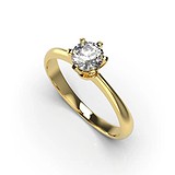 Золотое кольцо с бриллиантом, 1768357