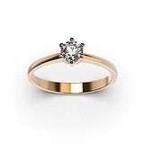 Золотое кольцо с бриллиантом, 1768869