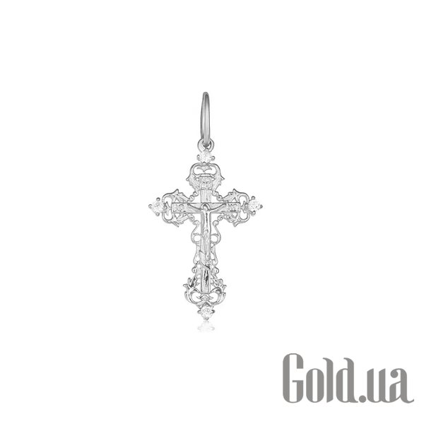 

Кулон-крестик Silvex925, Серебряный кулон с куб. циркониями