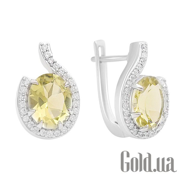 

Серьги Fresh Jewelry, Серебряные серьги с куб. циркониями и кварцами