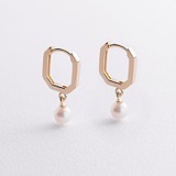 Золотые серьги с культив. жемчугом, 1796261